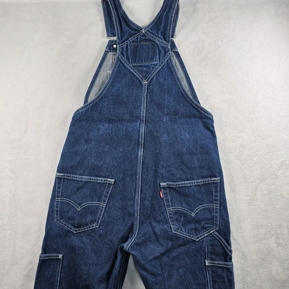 Levi's Denim Bib Overalls Carpenter Workwear Dungarees Pockets Adult Small Work